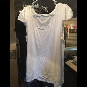 White Embroidered shirt from the Loft size L